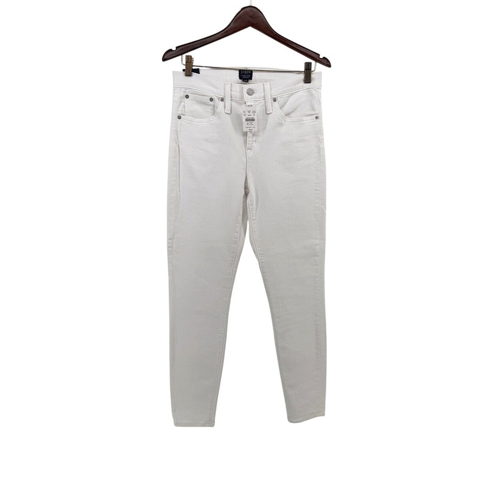 NWT J.Crew 9" Mid-Rise Skinny Jeans White Signature Stretch AW383 Size 29